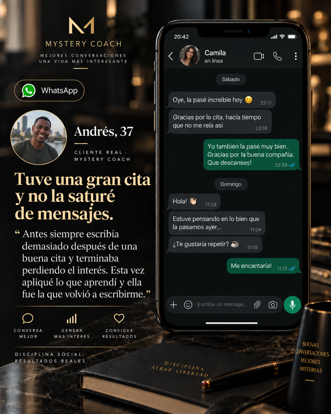 Testimonio de usuario de 37 años usando Mystery Coach